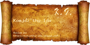 Komjáthy Ida névjegykártya