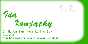 ida komjathy business card